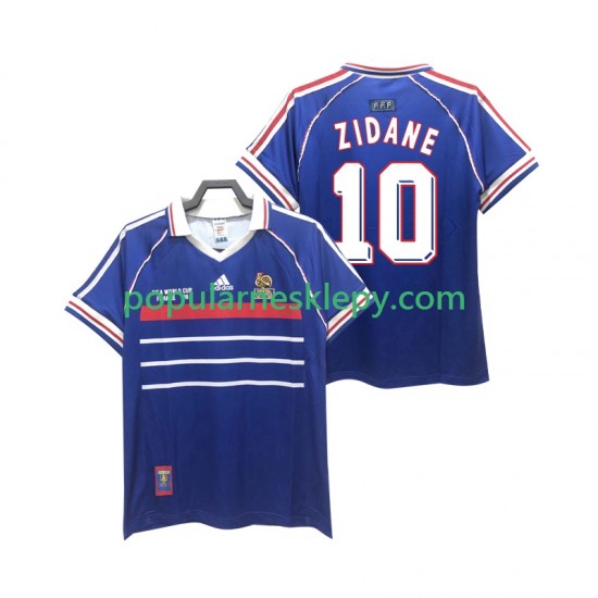 Koszulka Krótka Męska Reprezentacji Francji Pierwszy strój ZIDANE 10 Retro 1998