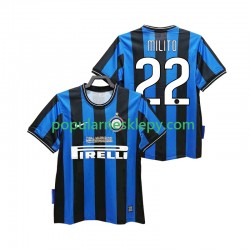 Koszulka Krótka Męska Inter Mediolan Pierwszy strój MILITO 22 Retro 2009 2010