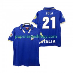Koszulka Krótka Męska Reprezentacji Włoch Pierwszy strój ZOLA 21 Retro 1996