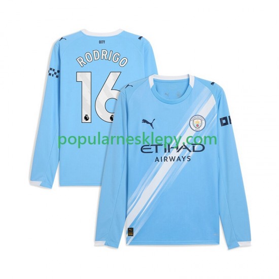 Koszulka Długi Męska Manchester City Pierwszy strój Rodrigo Hernandez 16 2025-2026 Koszulka Długi Męska Manchester City Pierwszy strój Rodrigo Hernandez 16 2025-2026