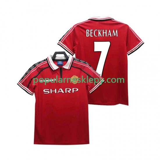 Koszulka Krótka Męska Manchester United Pierwszy strój BECKHAM 7 Retro 1998 1999