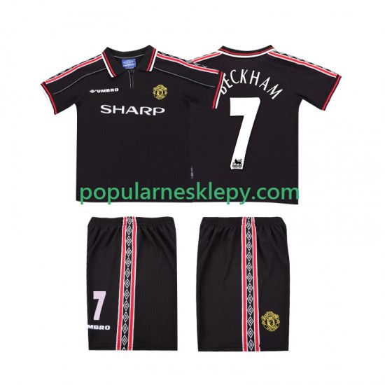 Koszulka Krótka dla Dzieci Manchester United Drugi strój Beckham 7 Retro 1998 1999 Koszulka Krótka dla Dzieci Manchester United Drugi strój Beckham 7 Retro 1998 1999