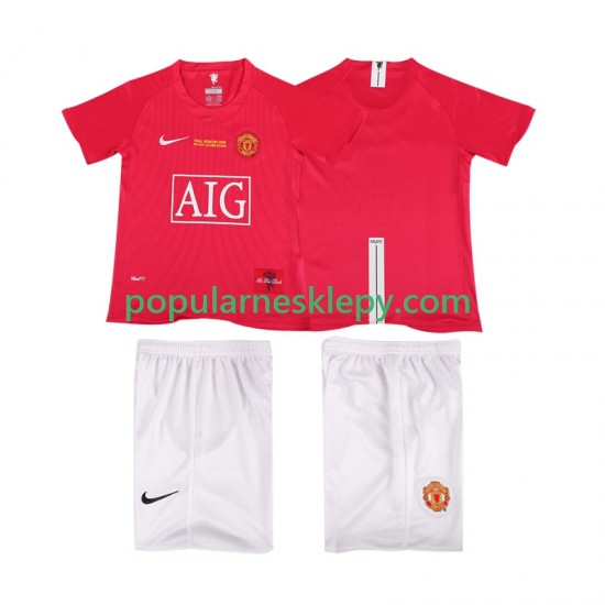Koszulka Krótka dla Dzieci Manchester United Pierwszy strój Retro Champions League 2007 2008