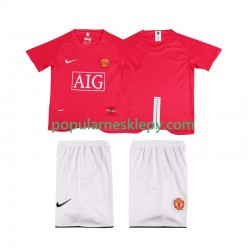 Koszulka Krótka dla Dzieci Manchester United Pierwszy strój Retro Premier League 2007 2008