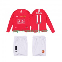 Koszulka Długi dla Dzieci Manchester United Pierwszy strój GIGGS 11 Retro Premier League 2008 2009