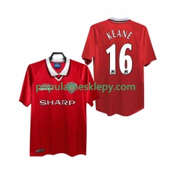 Koszulka Krótka Męska Manchester United Pierwszy strój Keane 16 Retro 1999 2000