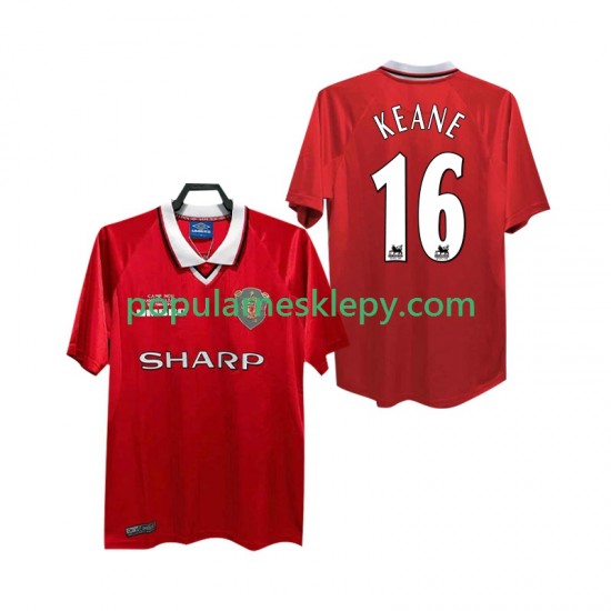 Koszulka Krótka Męska Manchester United Pierwszy strój Keane 16 Retro 1999 2000