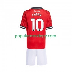 Koszulka Krótka dla Dzieci Manchester United Pierwszy strój Matheus Cunha 10 2025-2026