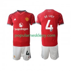 Koszulka Krótka dla Dzieci Manchester United Pierwszy strój Matthijs de Ligt 4 2025-2026