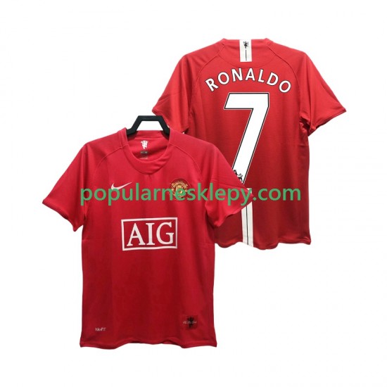 Koszulka Krótka Męska Manchester United Pierwszy strój RONALDO 7 Retro Premier League 2007 2008