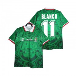 Koszulka Krótka Męska Reprezentacji Meksyku Pierwszy strój BLANCO 11 Retro 1998