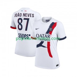 Koszulka Krótka Męska Paris Saint-Germain Drugi strój Joao Neves 87 2025-2026