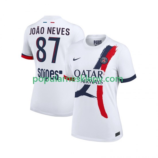 Koszulka Krótka Męska Paris Saint-Germain Drugi strój Joao Neves 87 2025-2026