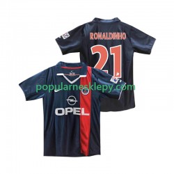 Koszulka Krótka Męska Paris Saint-Germain Pierwszy strój RONALDINHO 21 Retro 2001 2002