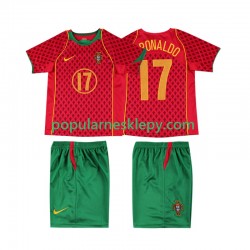 Koszulka Krótka dla Dzieci Reprezentacji Portugalii Pierwszy strój Cristiano Ronaldo 17 Retro 2004