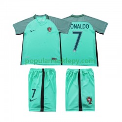 Koszulka Krótka dla Dzieci Reprezentacji Portugalii Drugi strój Cristiano Ronaldo 7 Retro 2016