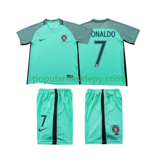 Koszulka Krótka dla Dzieci Reprezentacji Portugalii Drugi strój Cristiano Ronaldo 7 Retro 2016