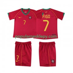 Koszulka Krótka dla Dzieci Reprezentacji Portugalii Pierwszy strój FIGO 7 Retro 2006