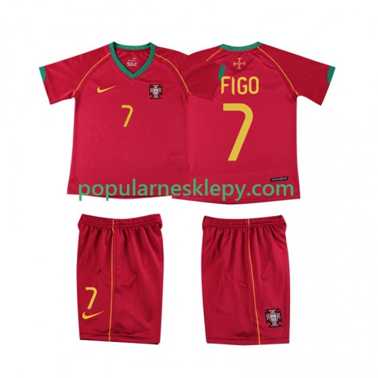 Koszulka Krótka dla Dzieci Reprezentacji Portugalii Pierwszy strój FIGO 7 Retro 2006