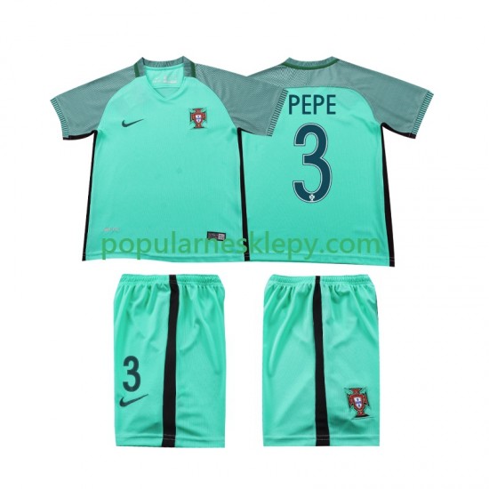 Koszulka Krótka dla Dzieci Reprezentacji Portugalii Drugi strój PEPE 3 Retro 2016 Koszulka Krótka dla Dzieci Reprezentacji Portugalii Drugi strój PEPE 3 Retro 2016