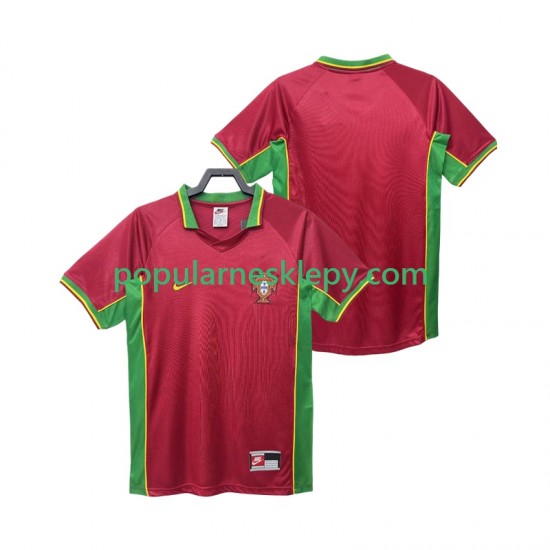Koszulka Krótka Męska Reprezentacji Portugalii Pierwszy strój Retro 1998