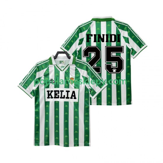 Koszulka Krótka Męska Real Betis Pierwszy strój FINIDI 25 Retro 1995 1996