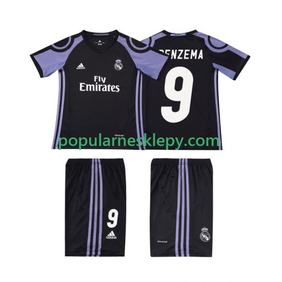 Koszulka Krótka dla Dzieci Real Madryt Trzeci strój BENZEMA 9 Retro 2016 2017