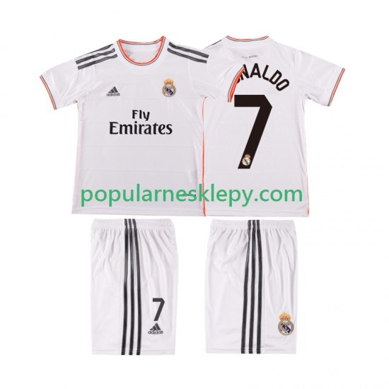 Koszulka Krótka dla Dzieci Real Madryt Pierwszy strój Cristiano Ronaldo 7 Retro 2013 2014