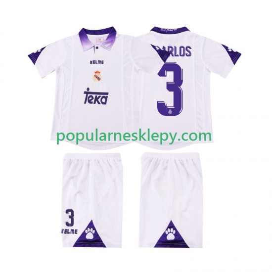 Koszulka Krótka dla Dzieci Real Madryt Pierwszy strój R CARLOS 3 Retro 1997 1998