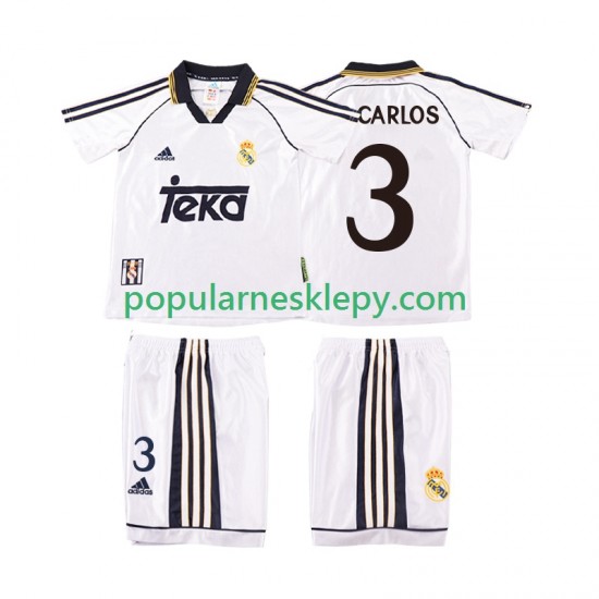 Koszulka Krótka dla Dzieci Real Madryt Pierwszy strój R CARLOS 3 Retro 1998 2000
