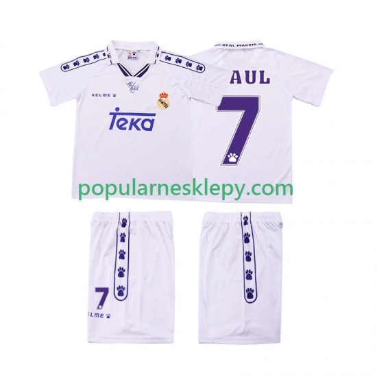 Koszulka Krótka dla Dzieci Real Madryt Pierwszy strój RAUL 7 Retro 1994 1996
