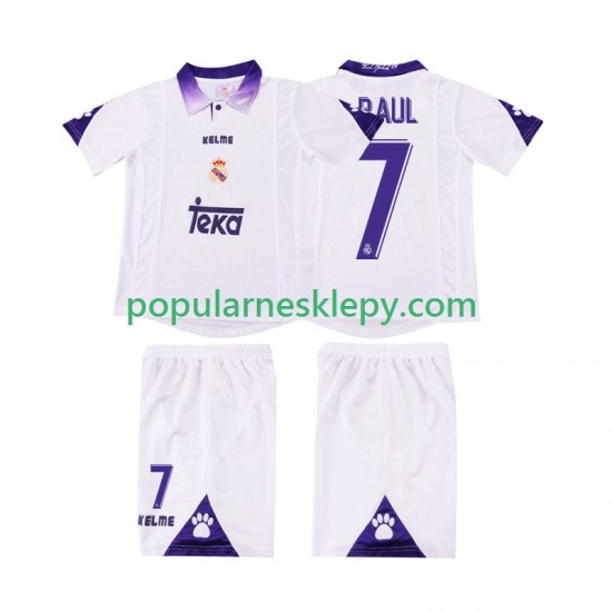 Koszulka Krótka dla Dzieci Real Madryt Pierwszy strój RAUL 7 Retro 1997 1998