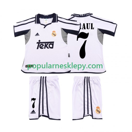 Koszulka Krótka dla Dzieci Real Madryt Pierwszy strój RAUL 7 Retro 2001 2002