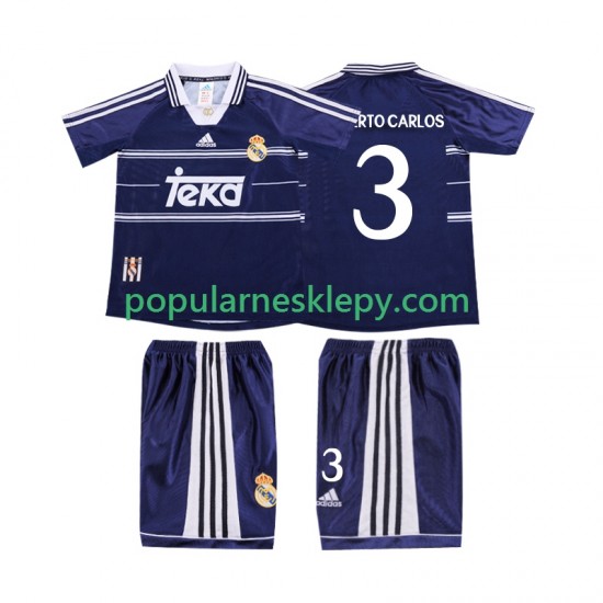 Koszulka Krótka dla Dzieci Real Madryt Drugi strój ROBERTO CARLOS 3 Retro 1998 1999 Koszulka Krótka dla Dzieci Real Madryt Drugi strój ROBERTO CARLOS 3 Retro 1998 1999