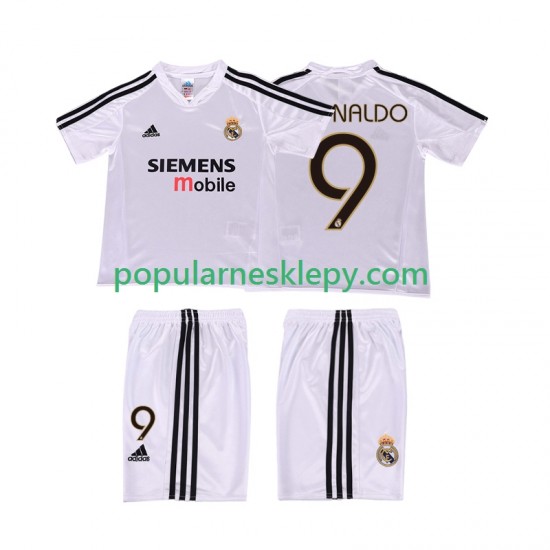 Koszulka Krótka dla Dzieci Real Madryt Pierwszy strój RONALDO 9 Retro 2004 20025