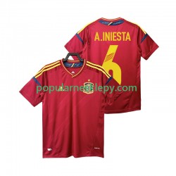 Koszulka Krótka Męska Reprezentacji Hiszpanii Pierwszy strój Andres Iniesta 6 Retro 2012