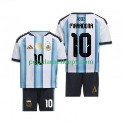 Koszulka Krótka dla Dzieci Reprezentacji Argentyny Pierwszy strój Maradona 10 World Cup 2026