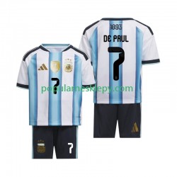 Koszulka Krótka dla Dzieci Reprezentacji Argentyny Pierwszy strój Rodrigo De Paul 7 World Cup 2026