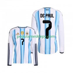 Koszulka Długi Męska Reprezentacji Argentyny Pierwszy strój Rodrigo De Paul 7 World Cup 2026