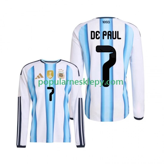 Koszulka Długi Męska Reprezentacji Argentyny Pierwszy strój Rodrigo De Paul 7 World Cup 2026