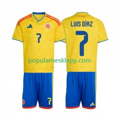 Koszulka Krótka dla Dzieci Reprezentacji Kolumbii Pierwszy strój Luis Diaz 7 World Cup 2026