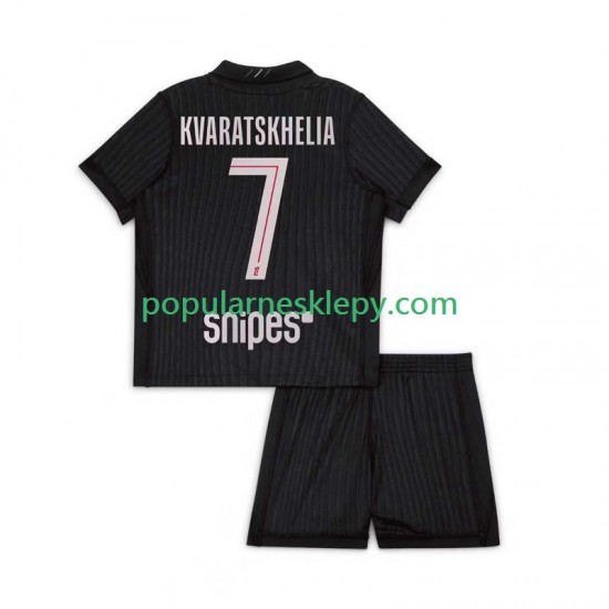 Koszulka Krótka dla Dzieci Paris Saint-Germain Czwarty strój Khvicha Kvaratskhelia 7 2025-2026