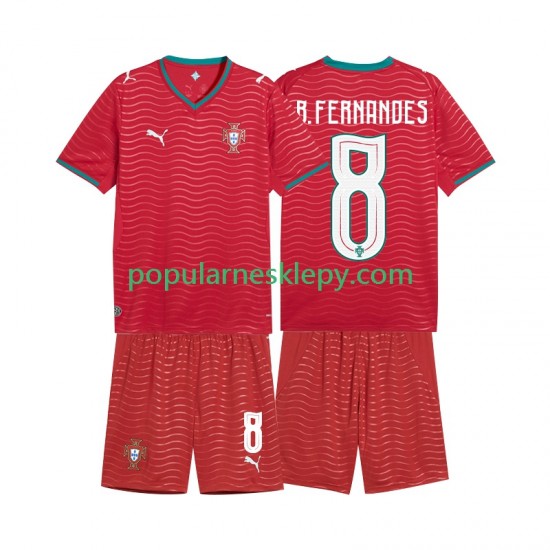 Koszulka Krótka dla Dzieci Reprezentacji Portugalii Pierwszy strój Bruno Fernandes 8 World Cup 2026