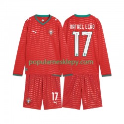 Koszulka Długi dla Dzieci Reprezentacji Portugalii Pierwszy strój Rafael Leao 17 World Cup 2026