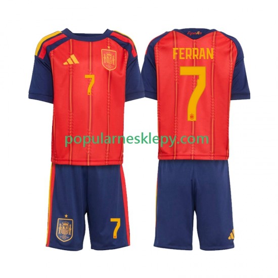 Koszulka Krótka dla Dzieci Reprezentacji Hiszpanii Pierwszy strój Ferran Torres 7 World Cup 2026