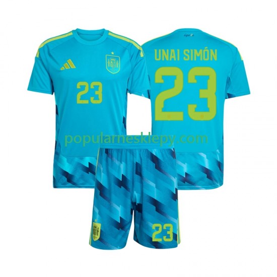 Koszulka Krótka dla Dzieci Bramkarz Reprezentacji Hiszpanii Pierwszy strój Unai Simon 23 World Cup 2026