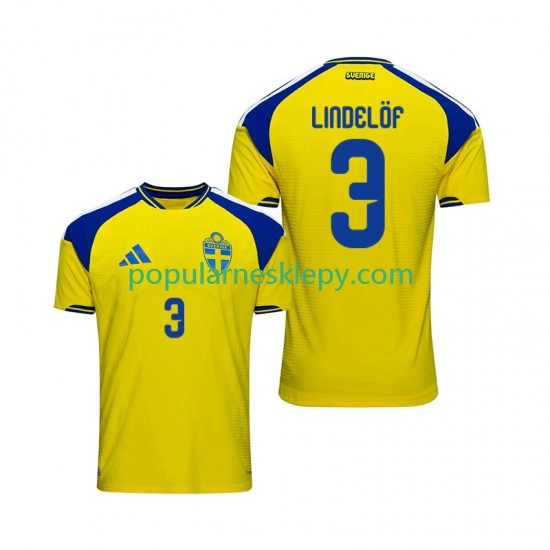 Koszulka Krótka Męska Reprezentacji Szwecji Pierwszy strój Victor Lindelof 3 2026 Koszulka Krótka Męska Reprezentacji Szwecji Pierwszy strój Victor Lindelof 3 2026