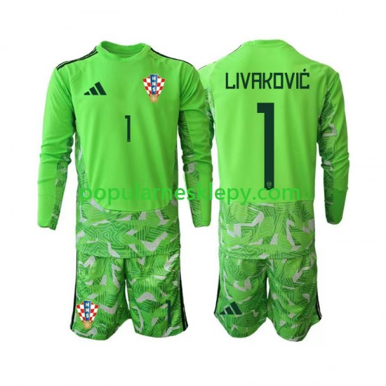 Koszulka Długi dla Dzieci Bramkarz Reprezentacji Chorwacji Livaković Pierwszy strój Dominik 25 2026-2027