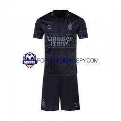 Koszulka Krótka dla Dzieci AC Milan Czwarty strój Czarny 2023-2024