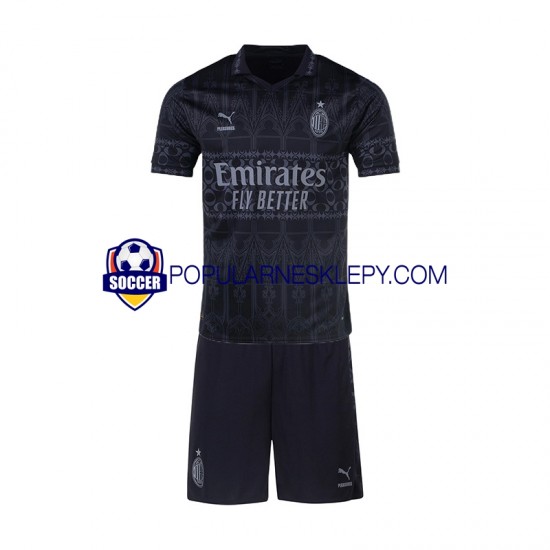 Koszulka Krótka dla Dzieci AC Milan Czwarty strój Czarny 2023-2024